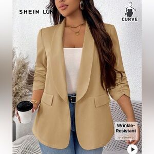 Tan Blazer Relaxed Fit